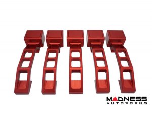 Jeep Wrangler JK Billet Door Handles - Aluminum - Red - 4 Door